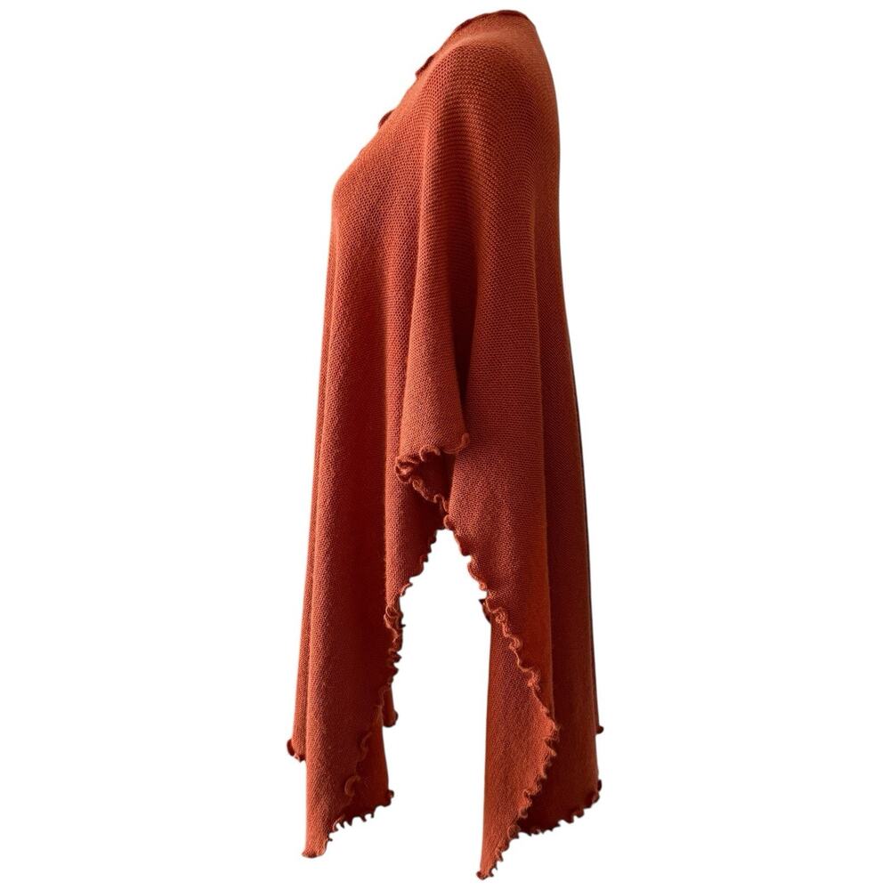 Alpaca Shawl With Soft Waves Reversible Knit Cape View 5